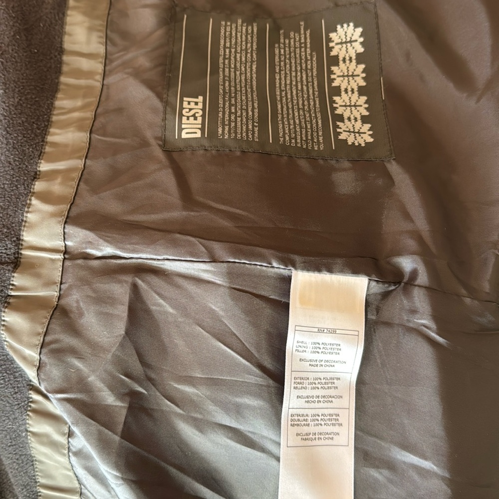Diesel coat, kids size 10, dark olive
